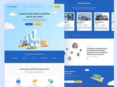 Realtymogul WebPage Overview 3d creative creative design creoeuvre earn earn money invest investing investment money nioeuvre realtymogul realtymogul ui webpage website