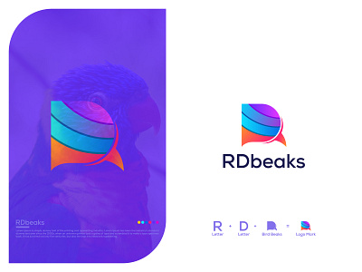 R plus D letter beaks logo mark RDbeaks app icon beaks bird brand identity design branding clean colorful combination mark concept creative d letter graphic design letter logo logo logo design logo designer logotype modern r letter unique