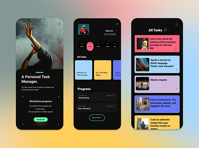 A Personal Task Manager app design ui