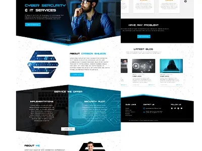 Cyber Security attractive creative cyber cybersecurity landing page minimal