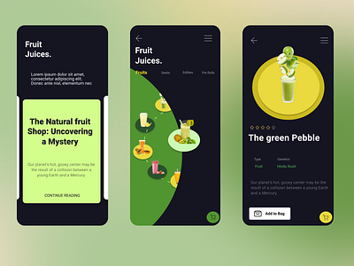 The Natural fruit shop. app design ui