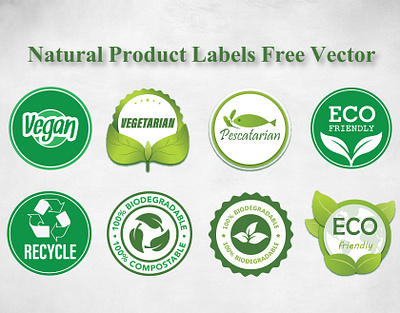 Natural product labels Vector branding branding design company design ecological ecommerce flat illustration illustrator labels logo product product page productdesign typography vector