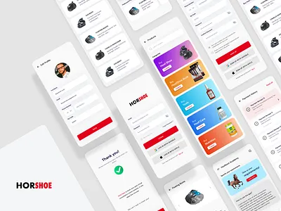 Horshoe- An app UI design for buying stuff for your Horse app design branding designoweb designowebtechnologies ecommerce shop ui ux
