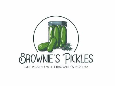 Brownie s Pickles design logo vector