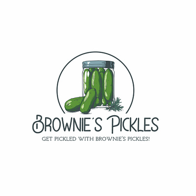 Brownie s Pickles design logo vector