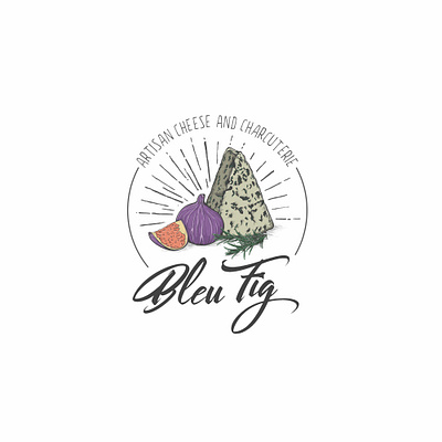 BLEU FIG Artisan Cheese and Charcuterie design logo vector