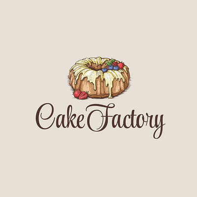 Cake Factory design logo vector