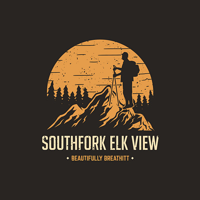 Southfork Elk View. adventure adventure logo adventure time adventurer adventures branding graphic design hiking illustration logodesigner mountain mountain logo outdoor outdoor advertising outdoor badge outdoor logo outdoors