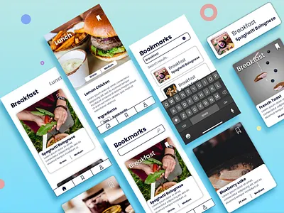 Recipe app design icon illustration ui vector