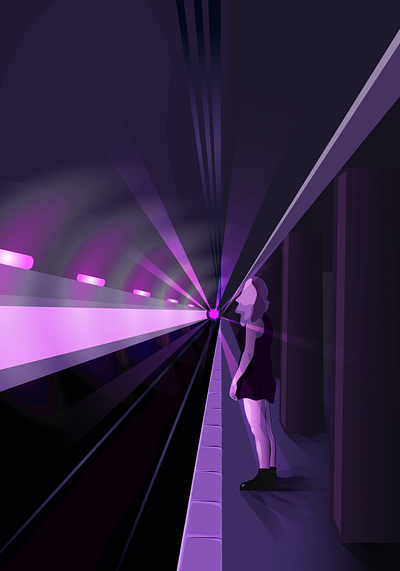 strange subway adobe illustrator adobe photoshop decoration design girl girl character girl illustration illustration purple strange stranger subway vector