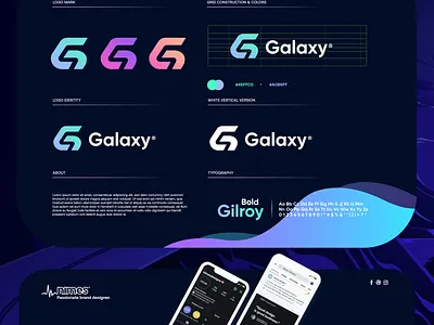 galaxy blue design gradient letter logo logo design logodesign modern startup technology