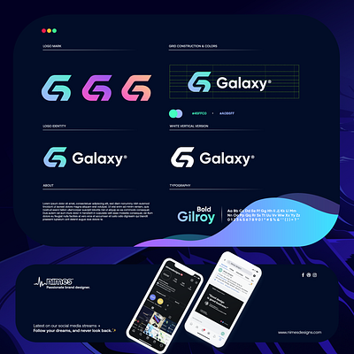 galaxy blue design gradient letter logo logo design logodesign modern startup technology