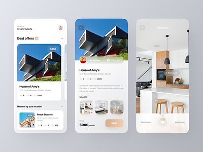 Home Rent App app appartment artificial intelligence clean design home rent innovation minimal minimalist mobile property real estate rent rent app rental rental app ui ux virtual tour