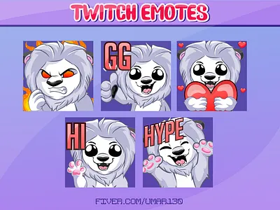 White lion twitch emotes badges cartoon emotes chibi twitch emotes emotes kawaii twitch emotes leopard lion emotes streamer tiger emotes twitch emotes twitch logo twitch sub badges