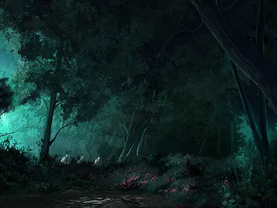Night Grove environment forest green landscape scenery trees