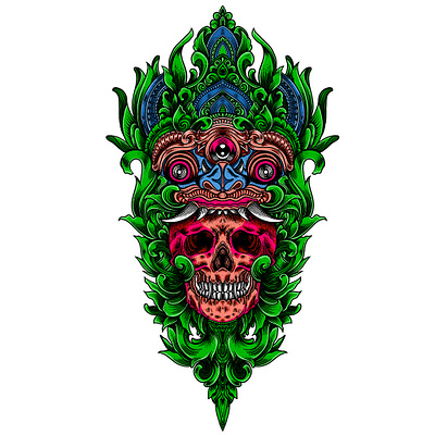 barong skull barong illsutration photoshop skull art tshirtdesign