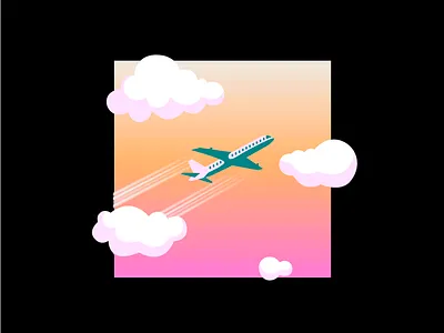 Fly clouds fly gradient grainy graphic design illustration plane planes simple simplicity sketch sky sunset vector