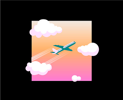 Fly clouds fly gradient grainy graphic design illustration plane planes simple simplicity sketch sky sunset vector