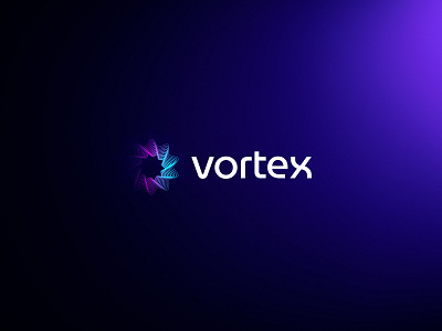 Vortex Cryptocurrency Logo Design #3 abstract blockchain blockchain logo brand identity crypto crypto logo cryptocurrency cryptocurrency logo logo logo design modern neon tech vortex