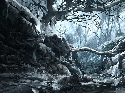 Frozen Gully environment frozen gully landscape snow winter