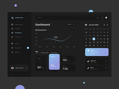 Healthcare Dashboard | Dark Theme branding clean clinic dark ui dashboard doctors health health app healthcare minimal mobile app mvp patient pharmacy schedule ui ux web design website