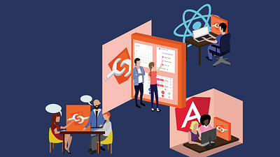 Web Components Concept Design adobe illustrator angular company graphicdesign illustration js meeting node node.js web components