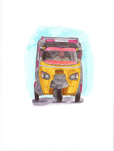 TukTuk drawing illustration tuktuk watercolor watercolour