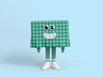 Mr Tablecloth 3d character cartoon character design green illustration nike