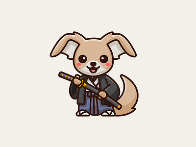 Kirakuya Japanese Theme adorable animal cartoon character chihuahua cute dog happy illustration illustrative japan japanese katana kimono lovely mascot plush puppy samurai sword