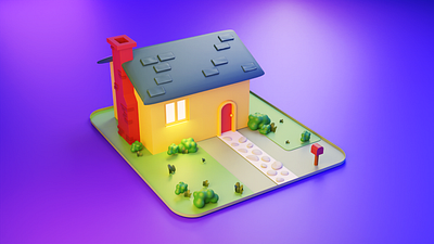 Low-poly House 3d 3d art blender blender3d blendercycles color concept cycles design diorama isometric isometric design lowpoly lowpoly3d lowpolyart