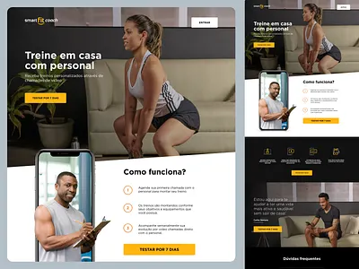 Smart fit - Coach fitness landing page ui ux web