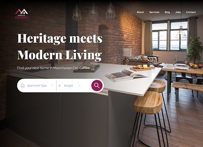 Landing page for a real estate organisation design ui ux web