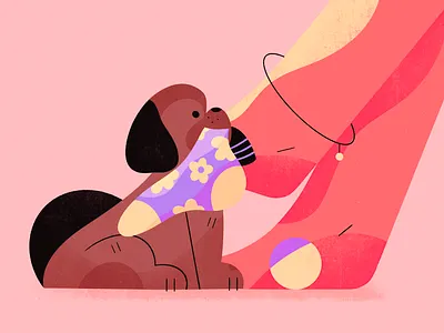 Good boy 2d art animals blog illustration character color color pallete dog explainer flat illustration illustration love minimal pet procreate puppy shih tzu socks texture vector vectorart