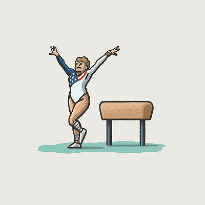 Kerri Strug One-Footed Landing Wins Gold 1996 1996 olympics athlete drawing gymnastics illustration kerri strug magnificent seven mario olympics portrait spo mo spo mos sports spot illustration team usa zucca