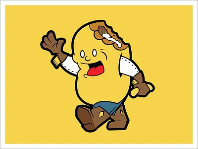 Billy the Cake bite boot cake character cowboy cream food happy illustration junk junky mascot snack wave