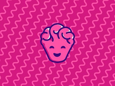Logo for YouTube channel brain character clever cupcake lifehack logo pink smart smile thinking trick