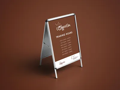 Coffeeism Signage Design branding design graphic graphicdesign identity illustration illustrator layout minimal signage signage design typography