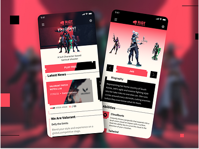 Riot Game " VALORANT " agents app design game games heroes mobile play riot ui ux valorant