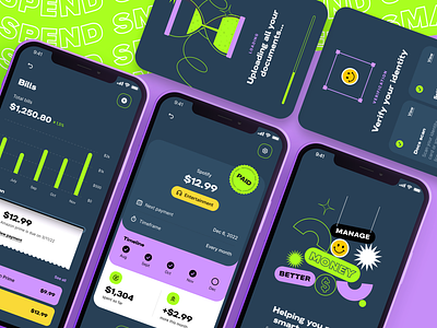 Finance Mobile App UI app banking bills design finance graph ios mobile ui ui ux ux