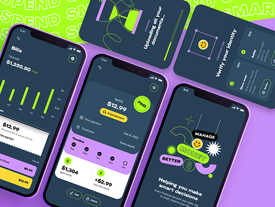Finance Mobile App UI app banking bills design finance graph ios mobile ui ui ux ux