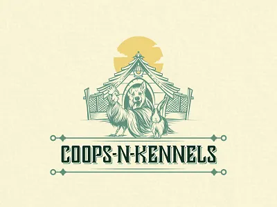 Kennels Vintage animal mvintage design animal vintage brand identity chicken design chicken logo creative logo design dog vintage hand drawing design icon design illustration logo professional logo rabbit logo design sketch design vintage vintage logo design