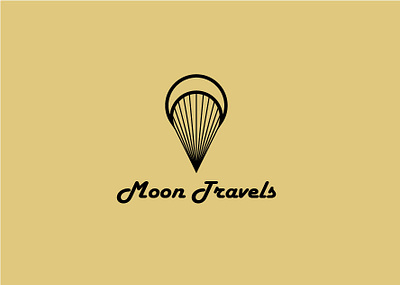 moon travels branding design flat illustration illustrator logo minimal