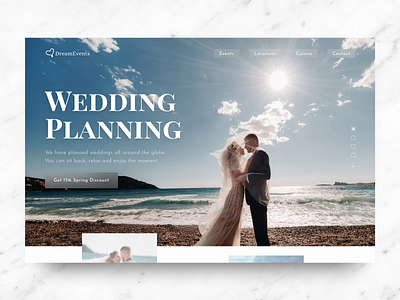 Web Design | Dream Events classic clean design event plannig landing page landing page design modern photography ui web web design website website design wedding wedding design