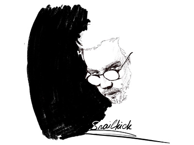 Snailkick art black white glasses portrait portrait art portrait illustration raster raster illustration