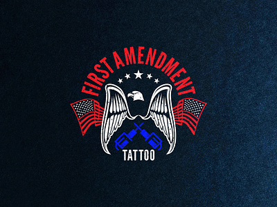 First Amendment Tattoo design icon logo typography vector