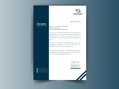 Clean & Simple “Letterhead ” Multipurpose uses. blue letterhead brand branding business letterhead clean corporate corporate identity corporate letterhead creative creative letterhead design letterhead modern ms word letterhead presentation print ready professional red stationery