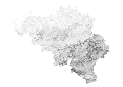 Belgium - Black and white map anvers belgium brux illustration landscape map minimal mountain nature poster relief topographic topography white