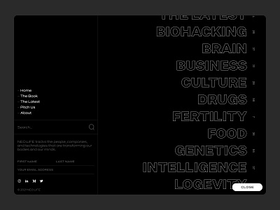 NEOLIFE Navigation design interaction nav navigation typogaphy ui web website website design