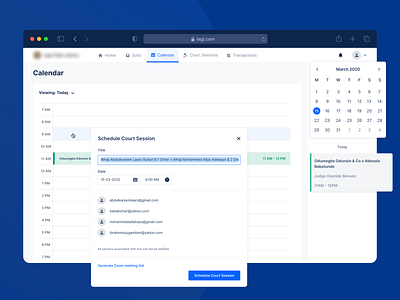 Calendar | LAGJ Platform calendar figma product design schedule ui ui design uiux user experience user interface ux web app ui ux design