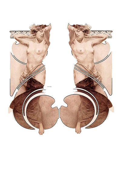 mucha estudio collage illustration